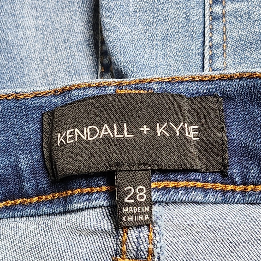 Kendall + Kylie The Kontour High Rise Skinny Jeans Women Size 28 Blue Distressed - Picture 9 of 14